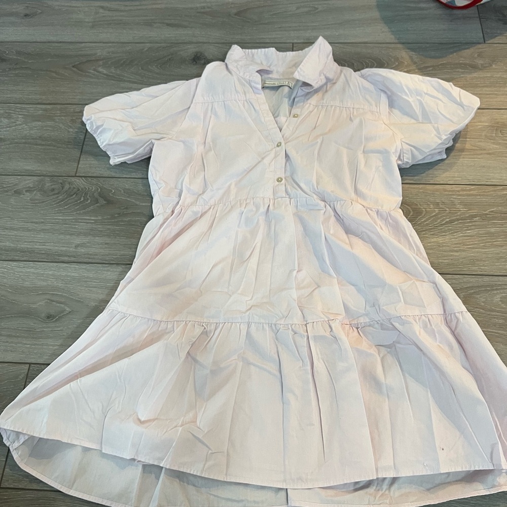 Light Pink Tiered Cotton Dress